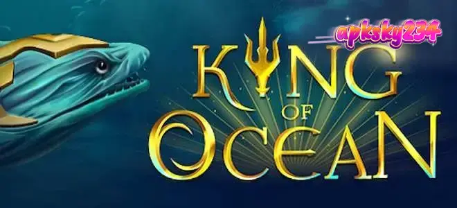 Tampilan antarmuka permainan King of Ocean dengan meriam dan makhluk laut.